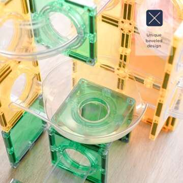 CONNETIX Rainbow Ball Run Expansion Pack, 66 Pieces