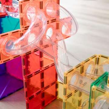 CONNETIX Rainbow Ball Run Expansion Pack, 66 Pieces