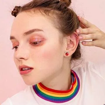 PANSTAR Pearl Earrings - Cute Hypoallergenic Mouse Studs