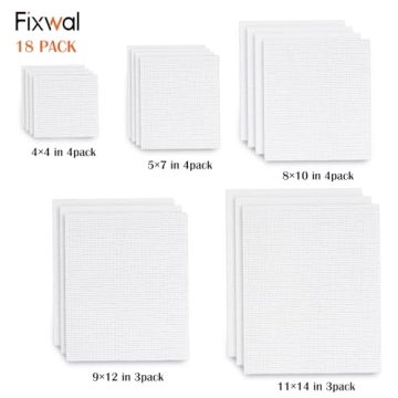 Fixwal 18-Pack Canvas Boards for Artists - Versatile & Affordable