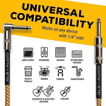 GLS Audio Instrument Guitar Cable - 20ft Durable Performance Cable