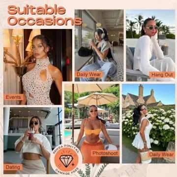 SEIKEA 14" Short Wavy Drawstring Ponytail with Highlights