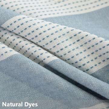 TruDelve Cloth Tablecloths Blue and White Striped Rectangular Tablecloth Oblong Cotton Tablecloths 8 Foot Table Cloths for Rectangle Tables (98"x55", Blue)