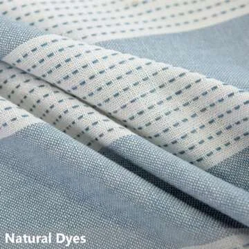 TruDelve Cloth Tablecloths Blue and White Striped Rectangular Tablecloth Oblong Cotton Tablecloths 8 Foot Table Cloths for Rectangle Tables (98"x55", Blue)