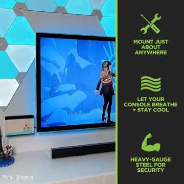 HIDEit Switch Mount - Wall Mount for Nintendo Switch and (2) Controller Mounts - Made in USA