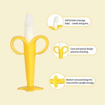 Chuya Teething Toys for Baby, Teethers with Banana Toothbrush Teeth Brushing,BPA-Free,Chew Toy Infan...