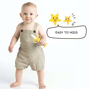 Chuya Teething Toys for Baby, Teethers with Banana Toothbrush Teeth Brushing,BPA-Free,Chew Toy Infants Toddlers Silicone Teether for Babies 0-6-12 Months