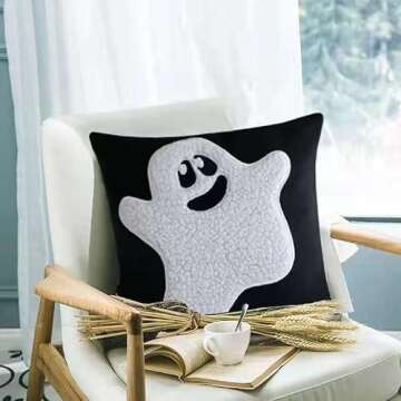 Cute Cartoon Ghost Halloween Pillow Covers 16x16Inch