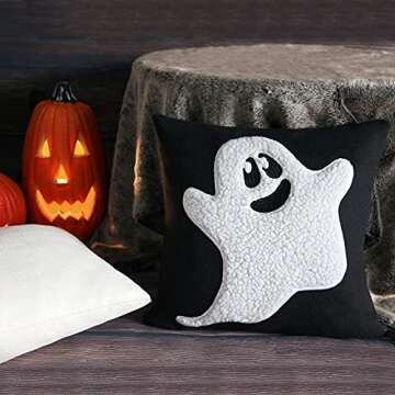 Cute Cartoon Ghost Halloween Pillow Covers 16x16Inch