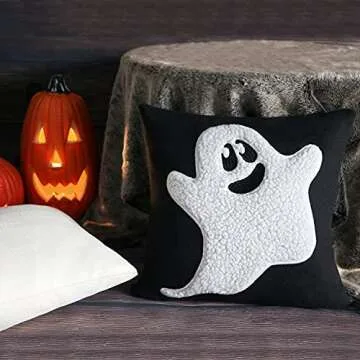 Cute Cartoon Ghost Halloween Pillow Covers 16x16Inch