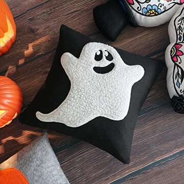 Cute Cartoon Ghost Halloween Pillow Covers 16x16Inch