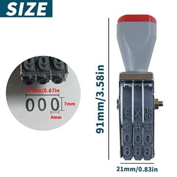 3 Digit Number Stamp,SUUJI Adjustable Digit Rubber Changeable Number Stamp Numerical Stamp Multi- Fu...