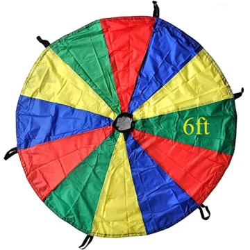 GSI Kids Play Parachute - Rainbow 6 Feet for Cooperative Play and Fun Activities