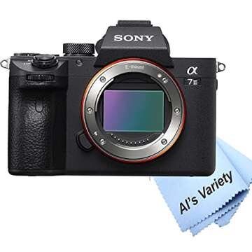 Sony Intl Sony a7 III Full-Frame Mirrorless Interchangeable-Lens Camera with 3-Inch LCD (Body Only), Tripod, Case, and More (11pc Bundle), Black (Renewed)
