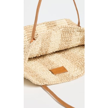 Bembien Franci Cream Stripe Leather Handbag Elegant Design