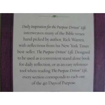 Daily Inspiration for the Purpose Driven® Life Padded HC Deluxe: Scripture and Reflections for Living a Purpose-Driven Life Daily