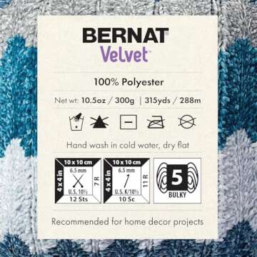 Bernat Velvet Yarn, 10.5 oz, Vapor Gray