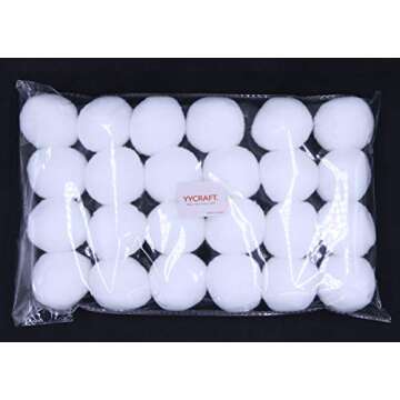 YYCRAFT Jumbo Craft Pom Pom,2 Inch Pom Pom Balls for DIY Creative Crafts Decorations,2” Pure White 35pcs