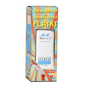 GoPong Shampoo & Conditioner Flasks (32 oz Total) - Hidden Alcohol Travel Flasks - 2 Secret Liquor C...