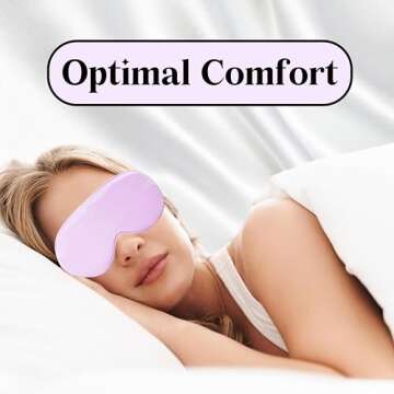 Leafinty Satin Sleep Mask - Eye Mask Scrunchie Headband Set, Softer Than Silk Eye Sleeping Mask | Satin Headband | Ultra Soft | Light & Comfy | Holiday Gift for Full Night's Sleep and Travel (Purple)