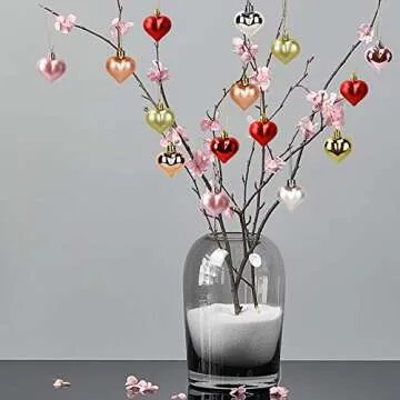 Liitrton 15 PCS Heart Shaped Hanging Decorations