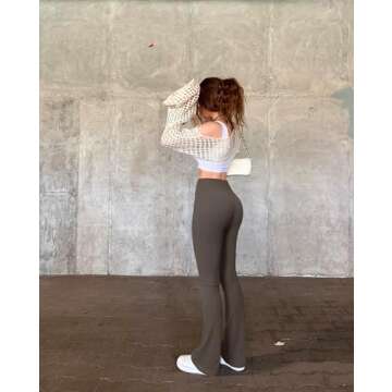 OQQ Ribbed Flared Pants for Women Stylish Comfort