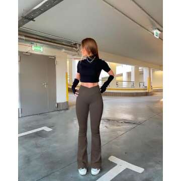 OQQ Ribbed Flared Pants for Women Stylish Comfort