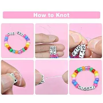 VICOVI 850+Pcs White Letter Beads A-Z Cube Acrylic Alphabet Beads for DIY Jewelry Making Bracelets Necklaces Include 30Pcs Black Heart Beads, 40Pcs Colorful Heart Beads & Elastic String(6mm)