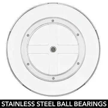 mDesign Lazy Susan Turntable Plastic Open Vented Spinner for Kitchen/Bathroom, Pantry, Fridge, Cupboards, Counter Organizing, Fully Rotating Organizer for Food, 11.5" Round - 2 Pack, Clear