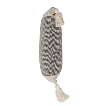 Bloomingville Grey Recycled Cotton Blend Pillow with Tassels