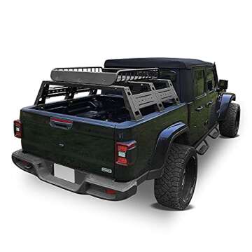 Hooke Road for Jeep Gladiator 13" High Bed Rack Steel Overland Rack Compatible with Jeep Gladiator J...