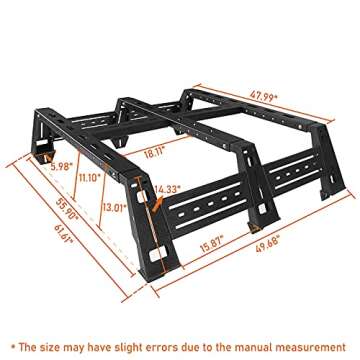 Hooke Road for Jeep Gladiator 13" High Bed Rack Steel Overland Rack Compatible with Jeep Gladiator JT 2020 2021 2022 2023 2024 2025