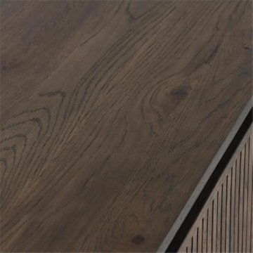 Classic Home Roya 82" Oak Wood 3-Door Sideboard Buffet in Toasted Brown