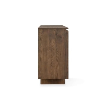 Classic Home Roya 82" Oak Wood 3-Door Sideboard Buffet in Toasted Brown