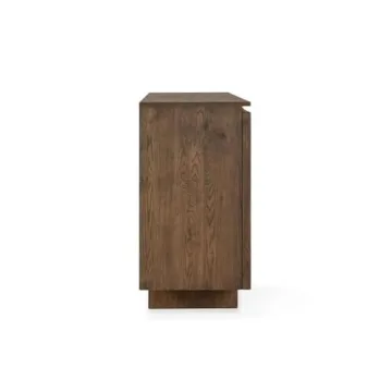 Classic Home Roya 82" Oak Wood 3-Door Sideboard Buffet in Toasted Brown