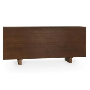 Classic Home Roya 82" Oak Wood 3-Door Sideboard Buffet in Toasted Brown