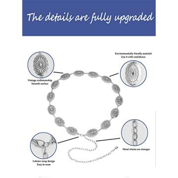 Adjustable Western Cowgirl Concho Belt for Women