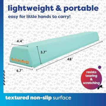 Antsy Pants Balance Beam – 4FT Portable Gymnastics Beam, Gymnastics Equipment for Home with Anti-Slip base, Lightweight/Extra Firm, Holds Up To 200lbs, Toddler to Adult Age