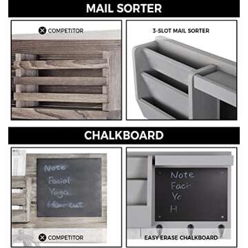 Ziivita Key Holder for Wall - Mail Holder Organizer Wall Mount with Shelf - Hanging Key Rack Hanger with Hooks Decorative for Home Letter Dog Leash Entryway Living Room Decor