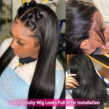 Subella 13x5 HD Lace Front Wigs Human Hair Pre Plucked Hairline with Baby Hair 220% Density 12A Tran...