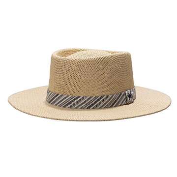 Dockers Men's Straw Fedora Hat, Navy Gambler, L/X-Large