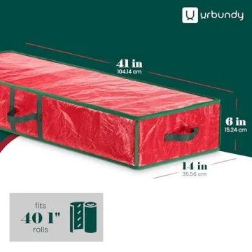 URBUNDY Wrapping Paper Organizer - Christmas Storage Bag