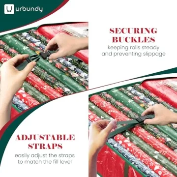 URBUNDY Wrapping Paper Organizer - Christmas Storage Bag