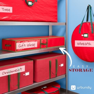 URBUNDY Wrapping Paper Organizer - Christmas Storage Bag