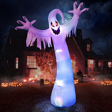YIHONG 12ft Halloween Inflatable Ghost with LED Lights