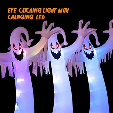 YIHONG 12ft Halloween Inflatable Ghost with LED Lights
