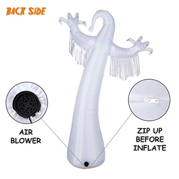YIHONG 12ft Halloween Inflatable Ghost with LED Lights