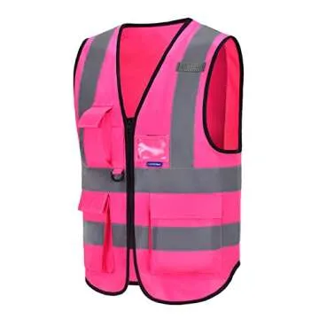 Buy A-SAFETY Pink Safety Vest for Women with Reflective Strips