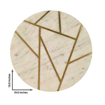 GAURI KOHLI Marble Cheese Board with Gold Inlay 10 inch