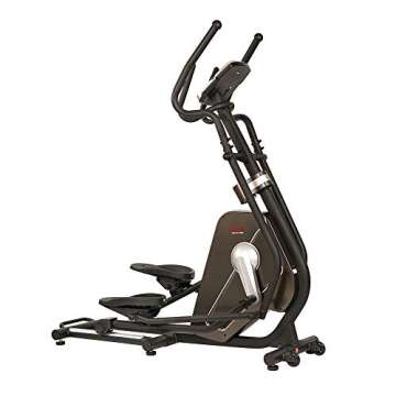 Sunny Health & Fitness Magnetic Elliptical Trainer Machine w/Device Holder, LCD Monitor, 265 LB Max ...